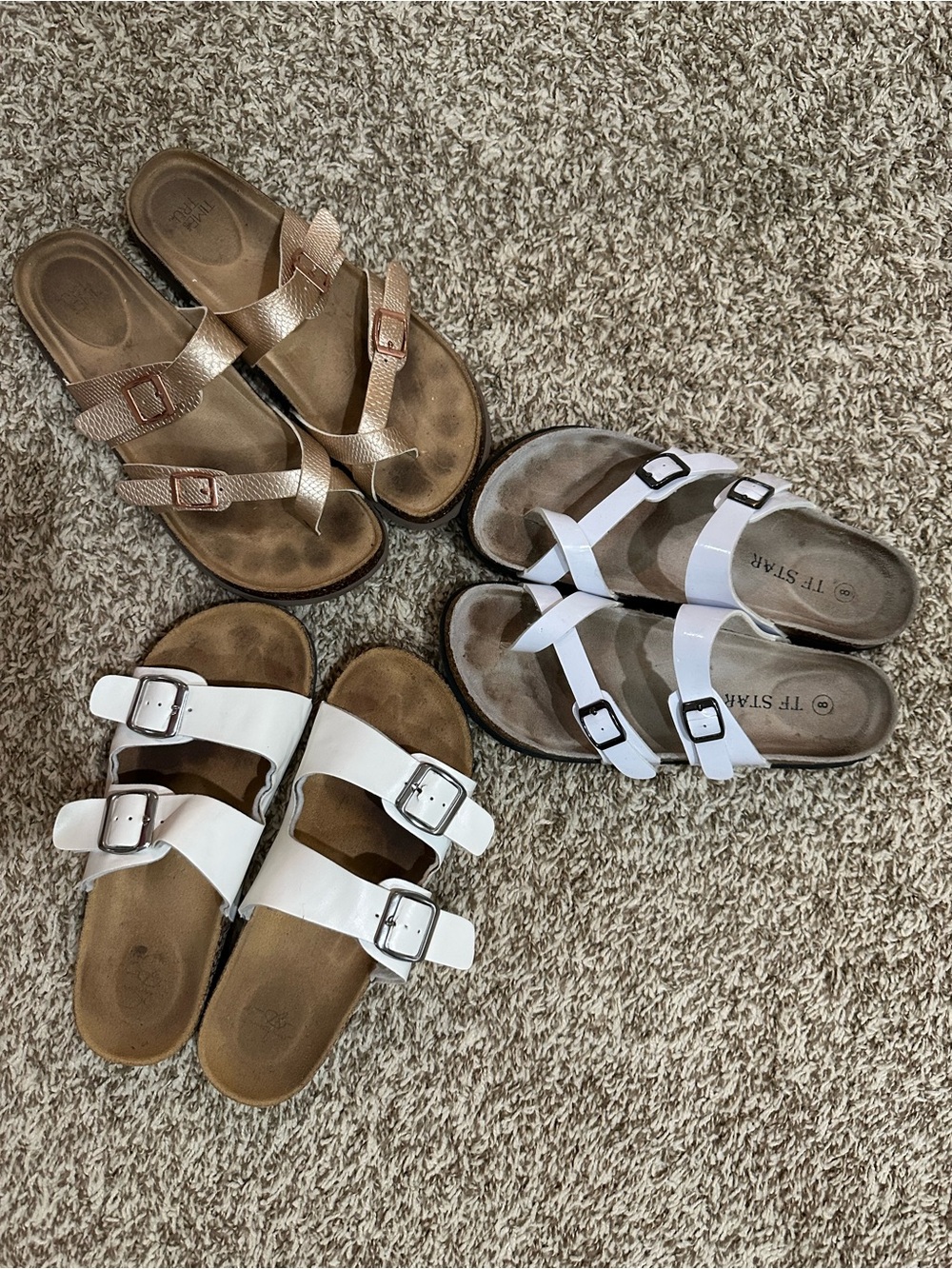 3 pair bundle sandals size 8